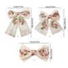 Lace Bow Elegant 2000s Style Side Clip Bow Hair Clip Sweet Girls Floral Embroidered Flower Large Bowknot Balletcore