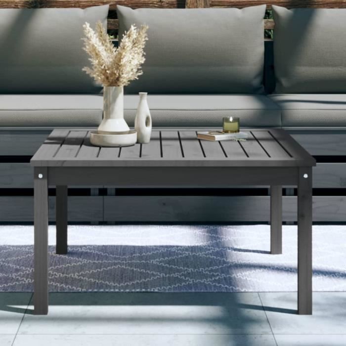 VidaXL Garden Table Grey 82.5x82.5x45 Cm Solid Pine Wood 824122