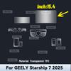 For GEELY STARSHIP 7 2025 TPU Car Navigation Screen Film Gearbox Protective Sticker Anti-scratch Interior Accessories