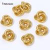 18K Gold Plated Brass Irregular Weave Spacer Beads,Separators For Beads,DIY Beading Jewelry Making Accessories Findings