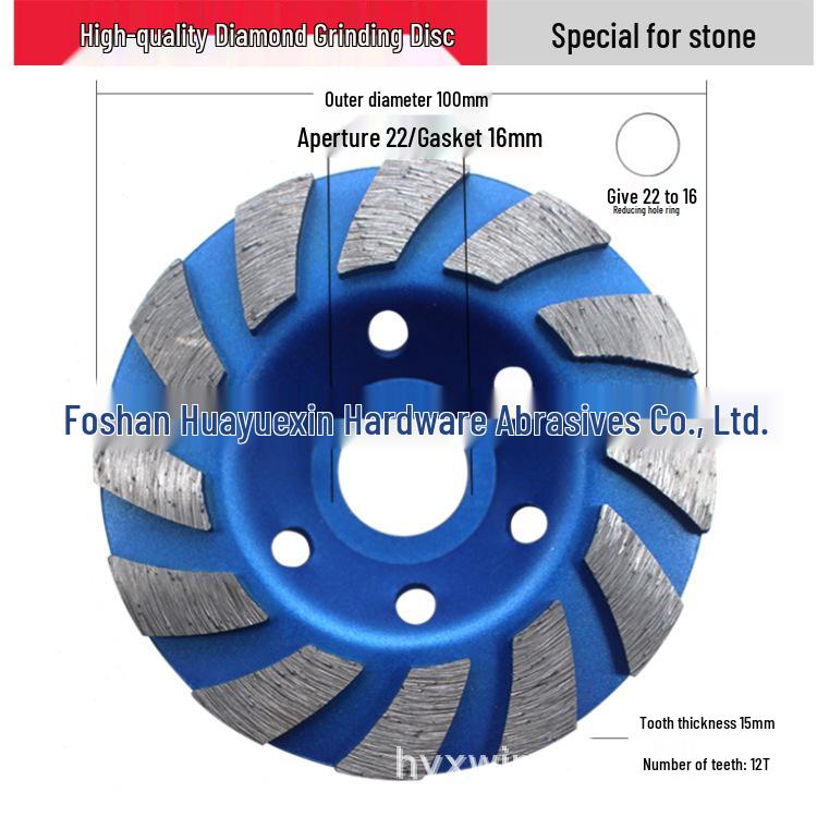 Diamond Bowl Grinding Wheel for Stone, Concrete, Marble - 100mm Disc for Angle Grinders, Polishing, and Flooring.