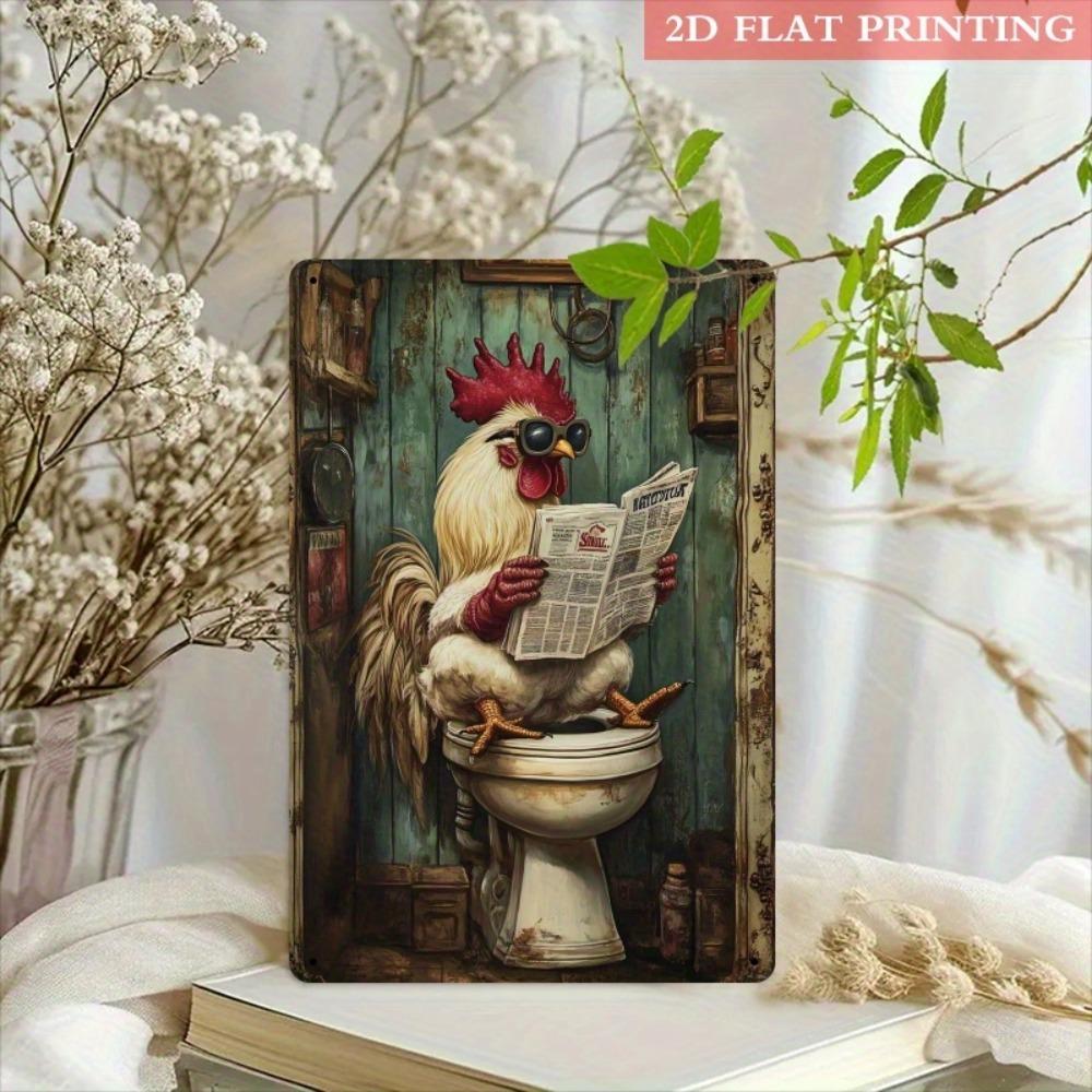 Funny Toilet Metal Sign Vintage Bathroom Decor Humorous Wall Art Gift 20x30cm
