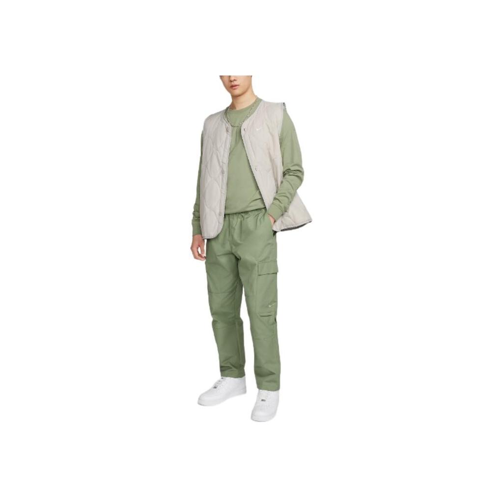Nike Einfarbige gewebte Cargohose für Herren, mittlere Taille, Hosen, Grün FZ4731-386