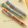 Plastic Press Pen  Gift Pen 6 Color Color Ballpoint Pen Office Pen