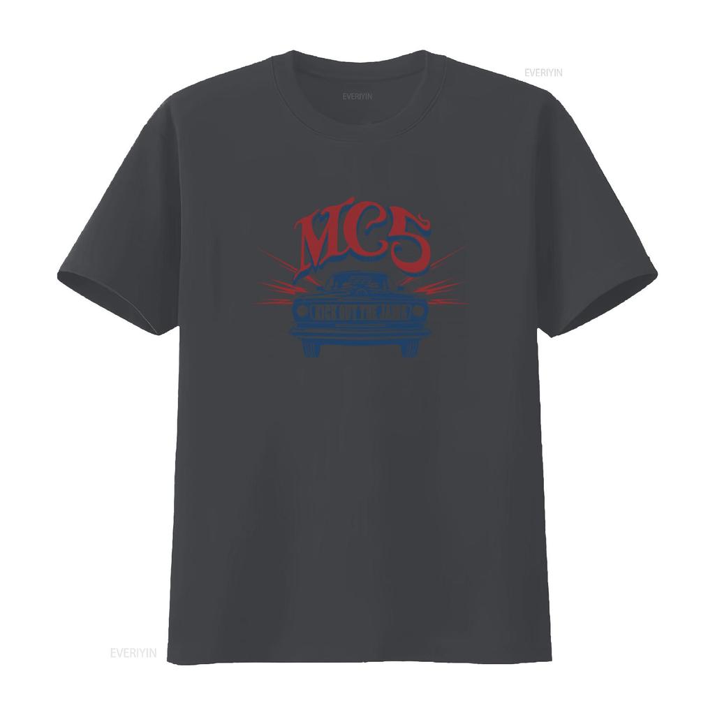 T-shirt in cotone MC5 Kick Out The Jams Design Auto Retrò Band Rock vintage Lavata Morbida uomo Comoda Leggermente Traspirante