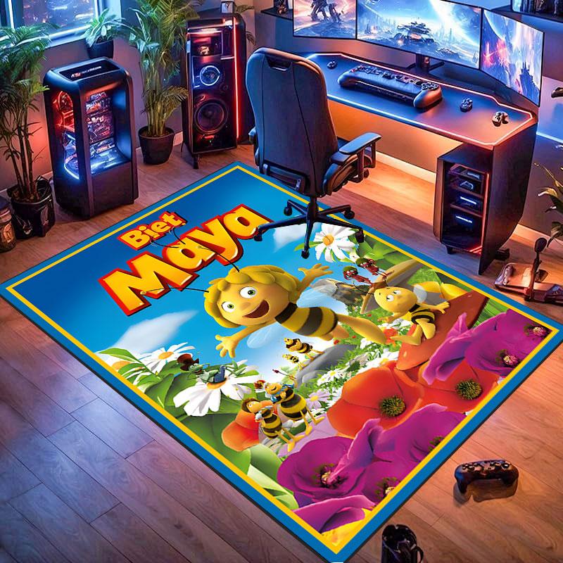 Biene Maja Teppich, geeignet für Wohnzimmer, Schlafzimmer, Spielzimmer, Computerraum und Heimdekoration.