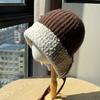 New Hats for Women Autumn and Winter Lamb Hair Ear Protection Plus Velvet Knitted Hat with Face Small Toe Cap Cold Protection Hat