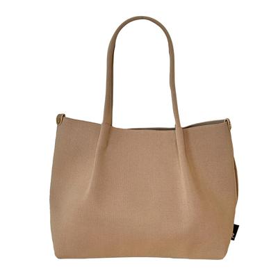 1153 Small Washable Knit Material Tote Bag LT Deli [Rootote] Ruful-A (02 Beige)