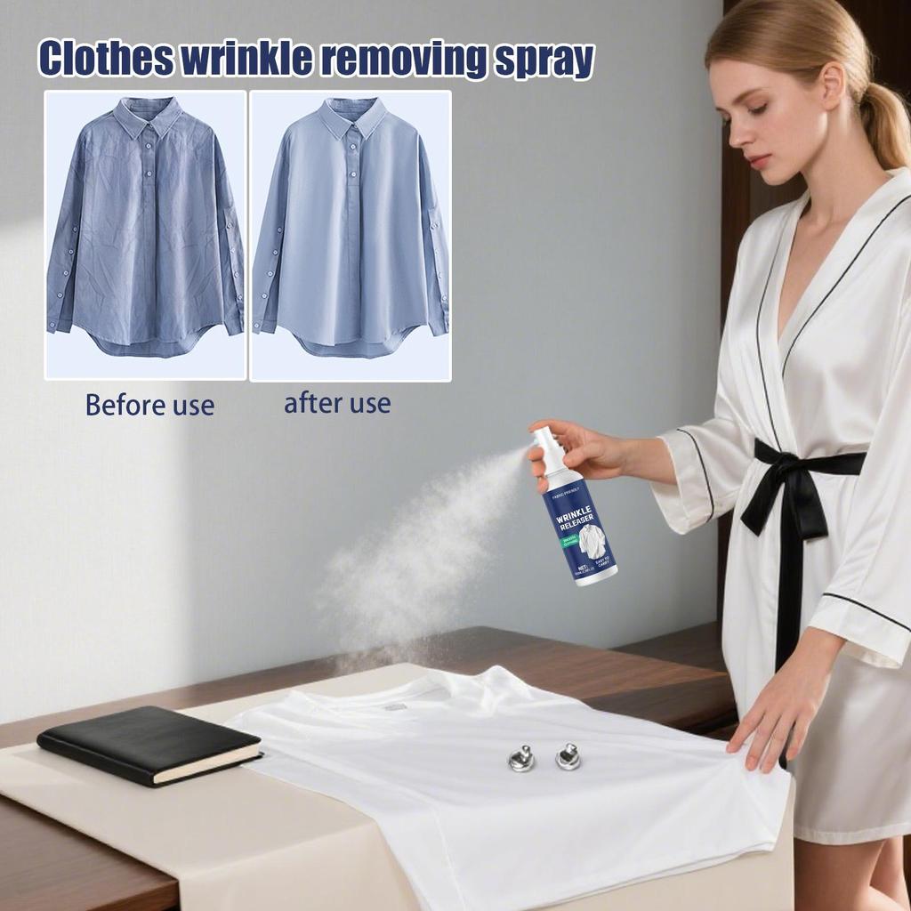 Spray Rilascia Rughe 100ml Asciugatura Rapida Antistatico Spray per Stirare i Vestiti Formato da Viaggio Portatile Ausilio per la Stiratura Cura Facile dei Tessuti