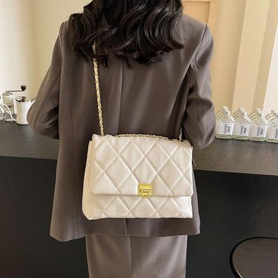 Baklava zincir çanta kadın büyük kapasiteli yeni sonbahar ve kış boş zaman niş omuz çantası işe gidiş çantası