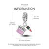 Charm Bead Charms Copper Pink Perfume Bottle Lipstick Pendants Compatible With Plata Authentic Bracelets Women Jewellery Making Gifts