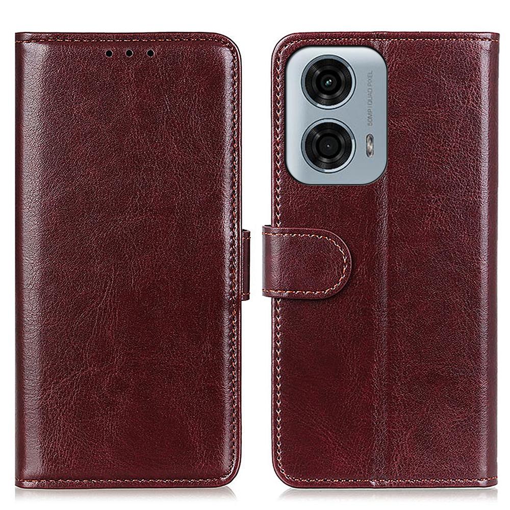 For Motorola Moto E14 4G/G04 4G/G04s 4G/G24 4G Leather Wallet Case Crazy Horse Texture Phone Cover