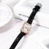 Women's Watch Antique Leather Roman Analog Display Square Dial Thin Strap Quartz Women's Watch Waterproof Black Birthday Anniversary Christmas