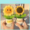 Handgefertigte Sonnenblumen-Tischdekoration Garn Sukkulente Für Geburtstagsgeschenk