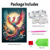 This Pearl Painting Kit Features 5D Pearl Colorful Phoenix Mosaic Art Style for Elegant Home Wall Decoration.