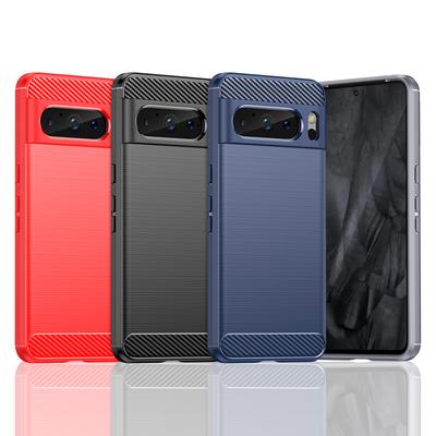 Pour la couverture Google Pixel 8 Pro Coque pour Google Pixel 8 Pro Bumper Silicone Coque arrière en fibre de carbone pour Google Pixel 8 7 6 Pro Cover