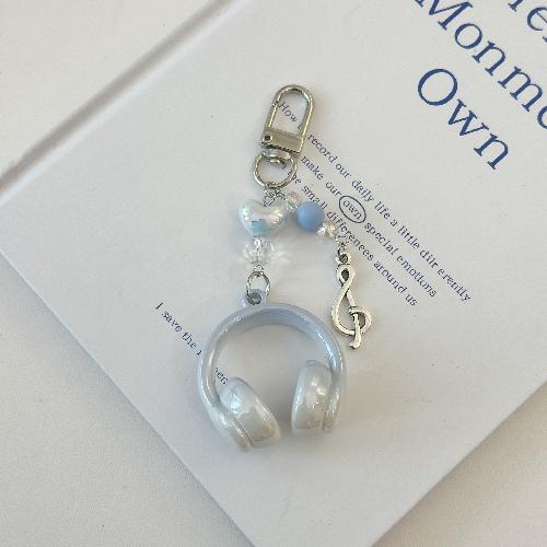 Portachiavi Creativi Cuffiette Piccole Colore Argento Portachiavi Cuffiette Ciondolo Carino per Cellulare per Donna