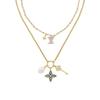 Layered Decorative Design Metal Necklace Women Necklace Gold M02318