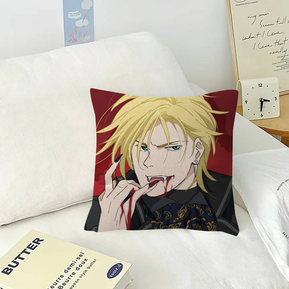 Crime anime BANANA FISH   Office Cushion Pillowcase Car Cushion Cover45X45CM Lumbar Pillowcase Sofa Pillowcover