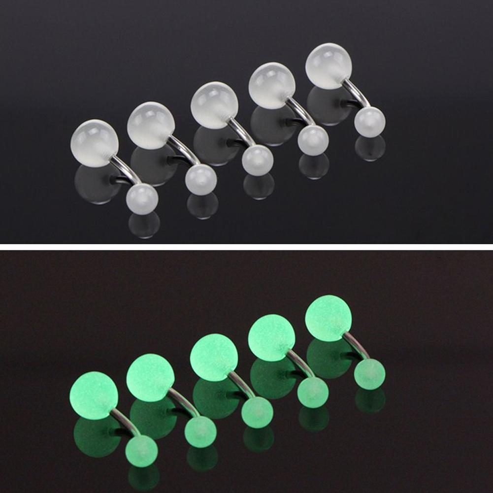 1 Stück 7 Farben Leuchtender Edelstahl Acryl Bauchnabelpiercing Körperschmuck