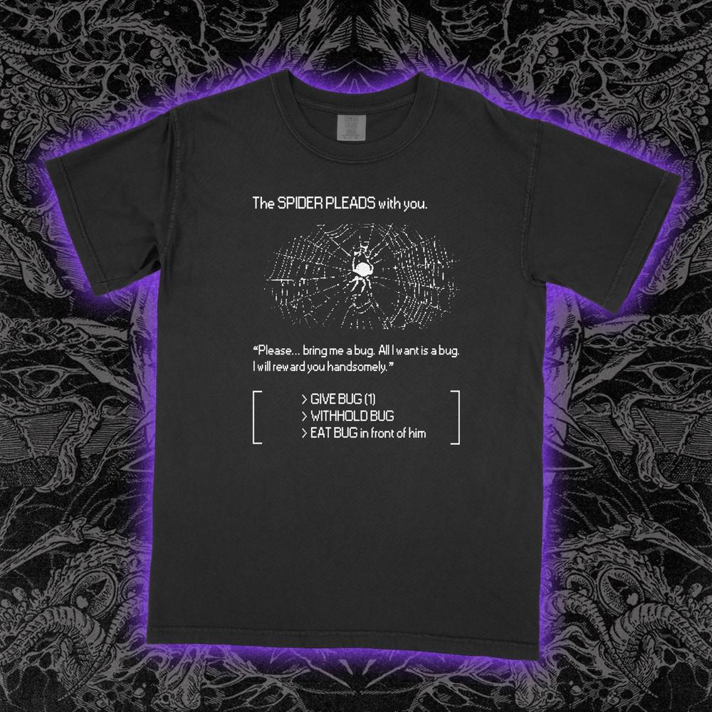 Spider Pleads Text Adventure T-Shirt Experimental Music Noise Ambient Tee S-5XL