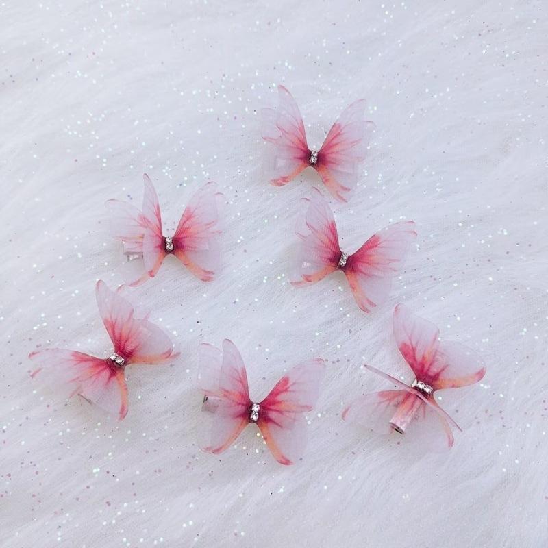 New Cute Princess Mesh Double-layer Butterfly Lovely Girls Hairpins Children Headwear Hairgrip Hair Clips Hair Accessories