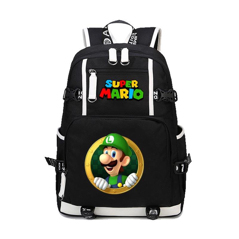Super Mario Batoh Dospívající Student Školní taška Tištěný Herní batoh pro Chlapce a Dívky