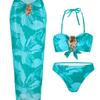 Europäischer und Amerikanischer Neuer Batikdruck Split Bikini Badeanzug Strandrock Dreiteiliger Badeanzug