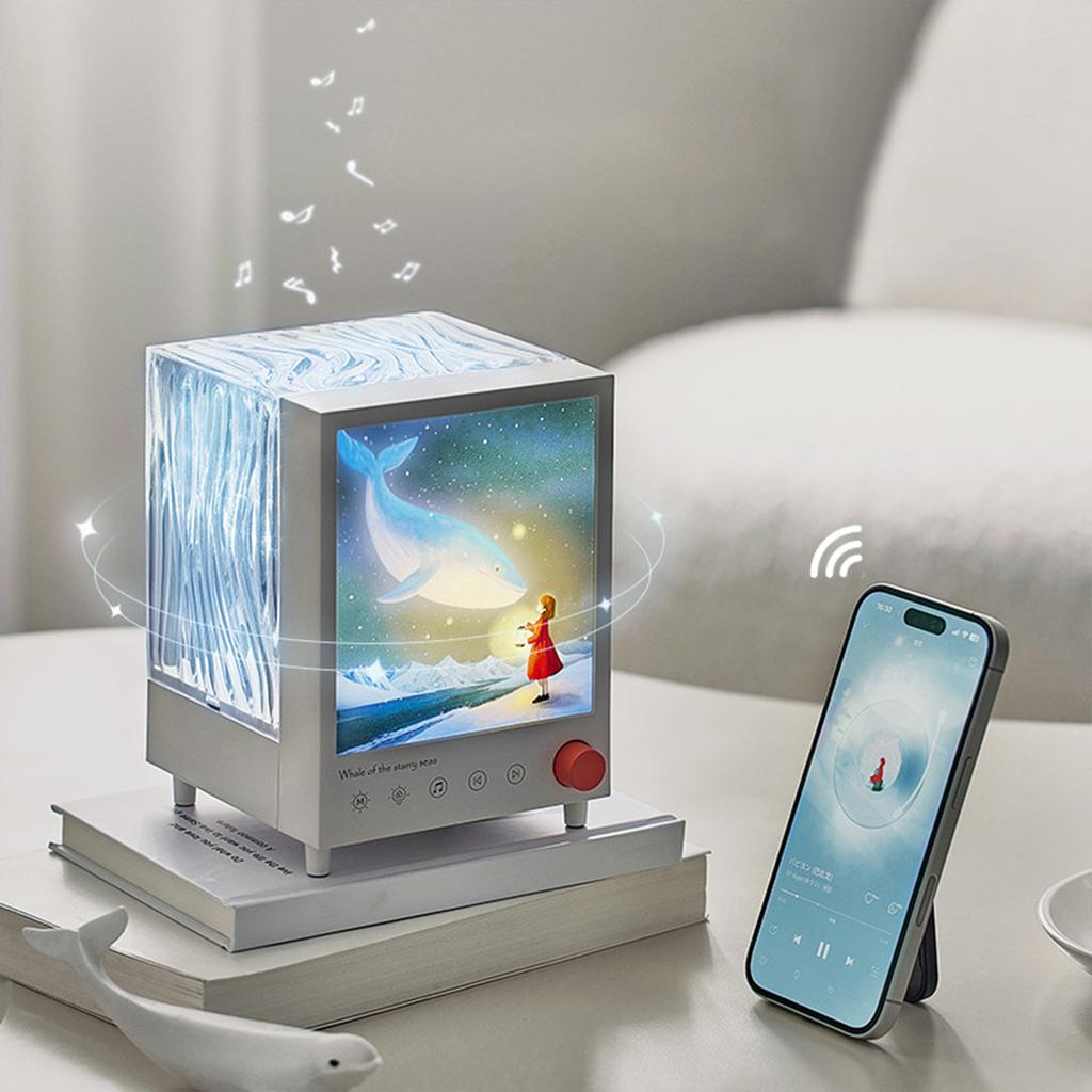 1200mAh Whale Night Light 7 Natural Sounds Atmosphere Lamp White Noise Ambient Lighting LED Nightlight for Decor