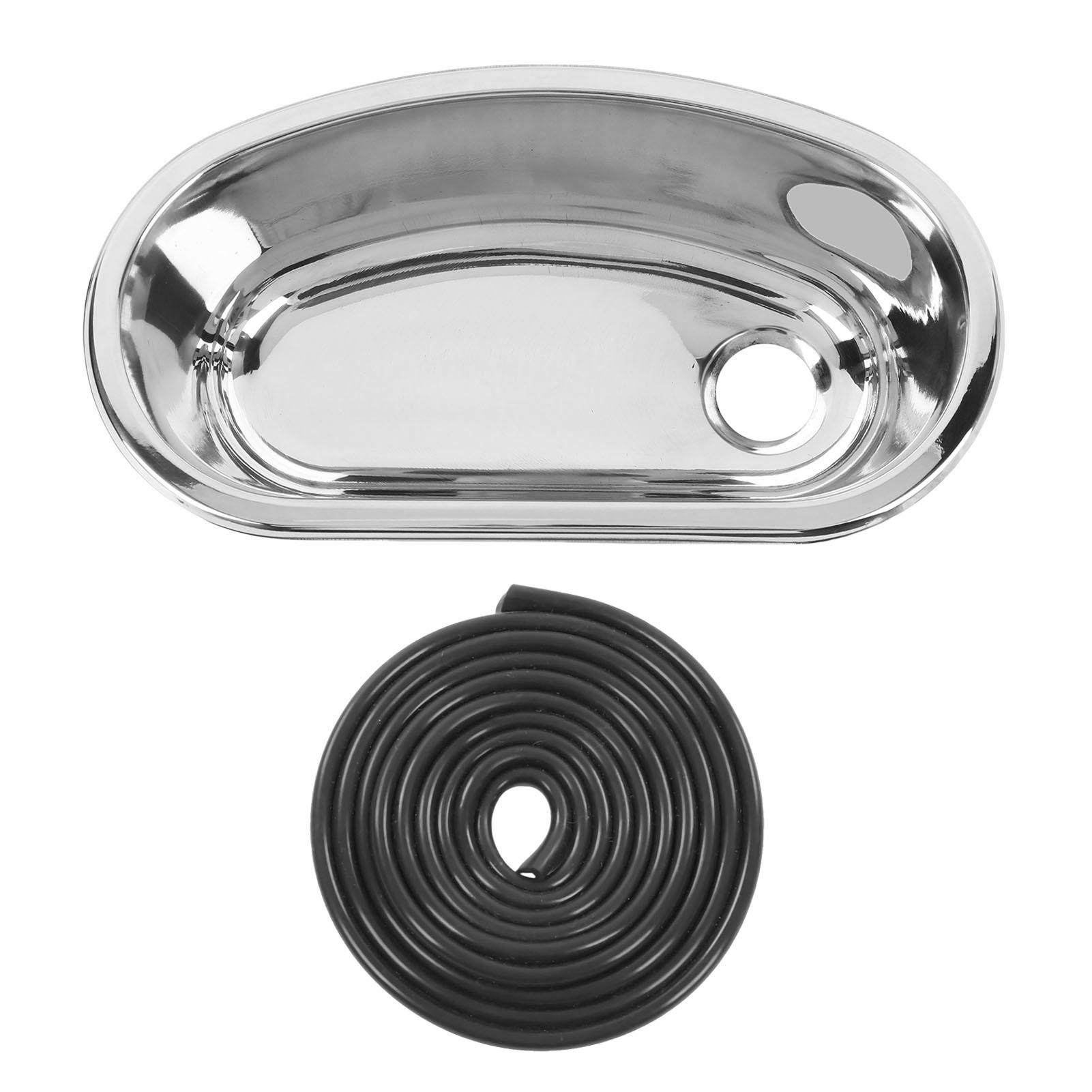 

RV Bathroom Sink Anti High Temperature Stainless Steel Kitchen Sink Easy To Clean Flush Mounted for Boat Motorhome Food Truck срібний
