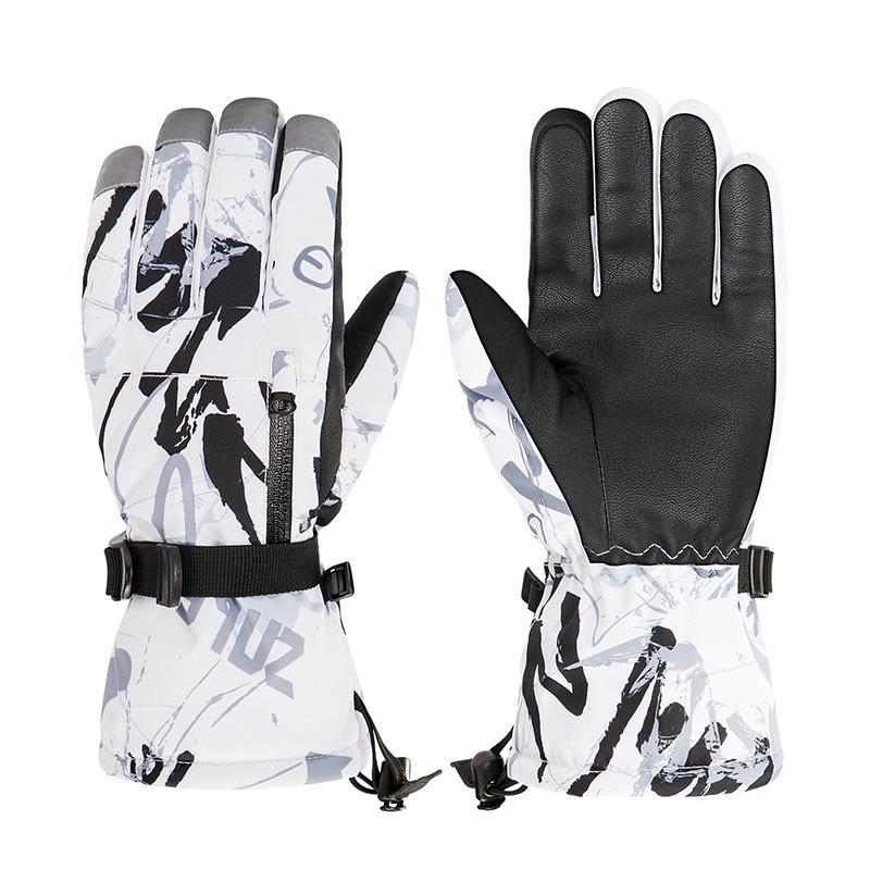 Yirenxing Winter Ski Gloves: Fleece-Lined, Waterproof, Non-slip, Windproof Motorcycle Gloves for Men and Women.