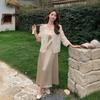 Elegant Chinese-Style Camisole Dress & Organza Cardigan Two-Piece Set for Summer.