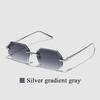 Ruiao Sunglasses Men Brand Designer Fashion Rimless Sun Glasses Shades Diamond Cut Lens Ladies Frameless Metal Eye glasses