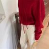 Women's Hooded Pure Wool Cable Knit Sweater - Loose Slimming Fit, Solid Color, Ideal for Autumn/Winter