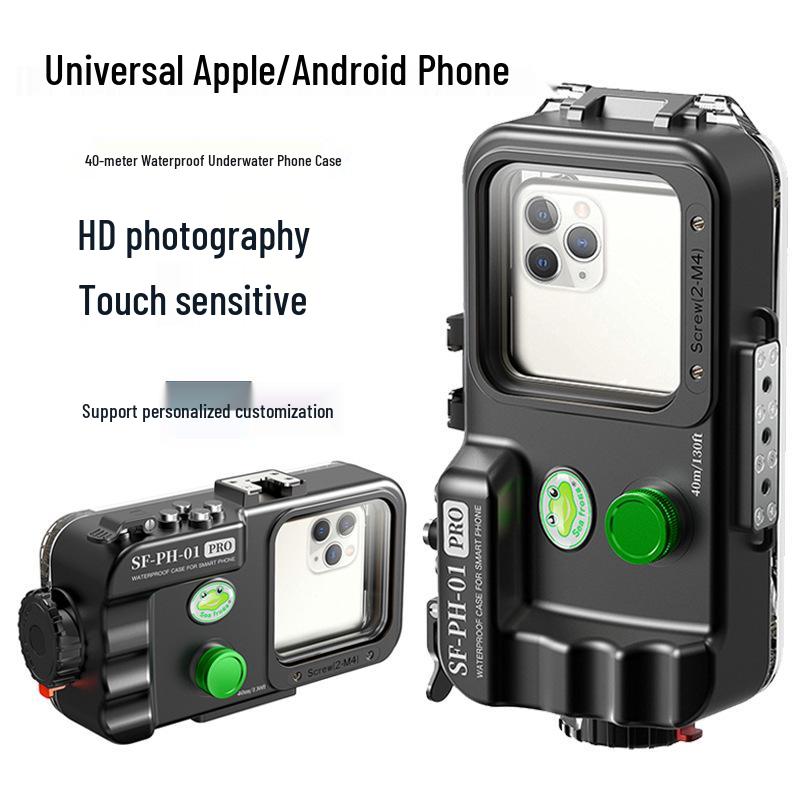 Sea Frog Universal Waterproof Phone Case for Diving and Swimming, Compatible with Android and Apple, 40m Depth Protection.