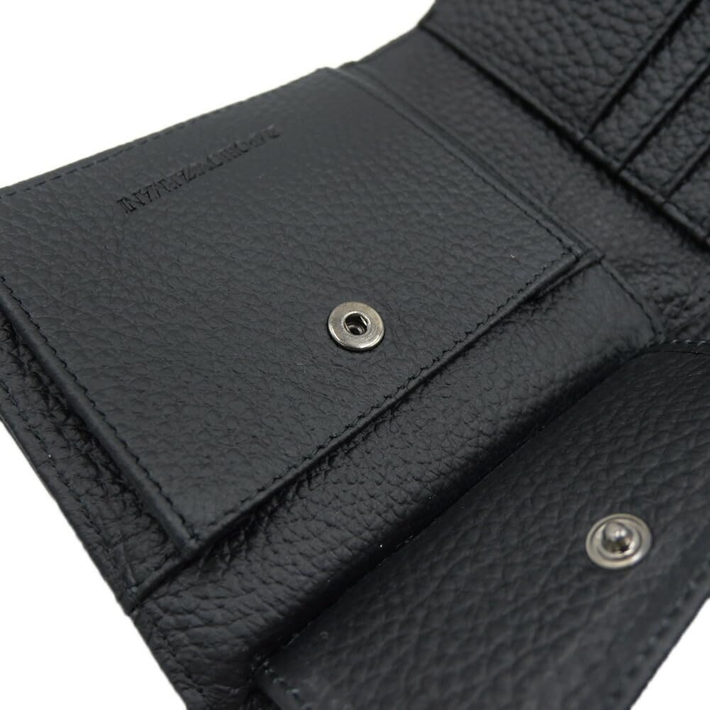 Emporio Armani Bifold Wallet Coin EM001741 AF14774 Black Men's (with Purse) [Used]