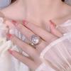 Huamei Jewelry's New Inlaid Imitation Natural Pearl Ring Tahitian Mother Of Adjustable Index Finger
