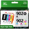902XL Ink Cartridges for HP Printers Replacement for HP 902XL Ink Cartridges Combo Pack HP902XL Works for OfficeJet 6958 6962 6950 Pro 6978 6968 6975
