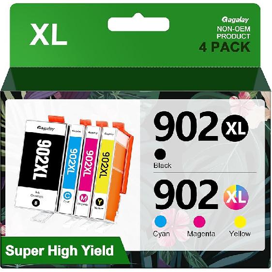 902XL Ink Cartridges for HP Printers Replacement for HP 902XL Ink Cartridges Combo Pack HP902XL Works for OfficeJet 6958 6962 6950 Pro 6978 6968 6975