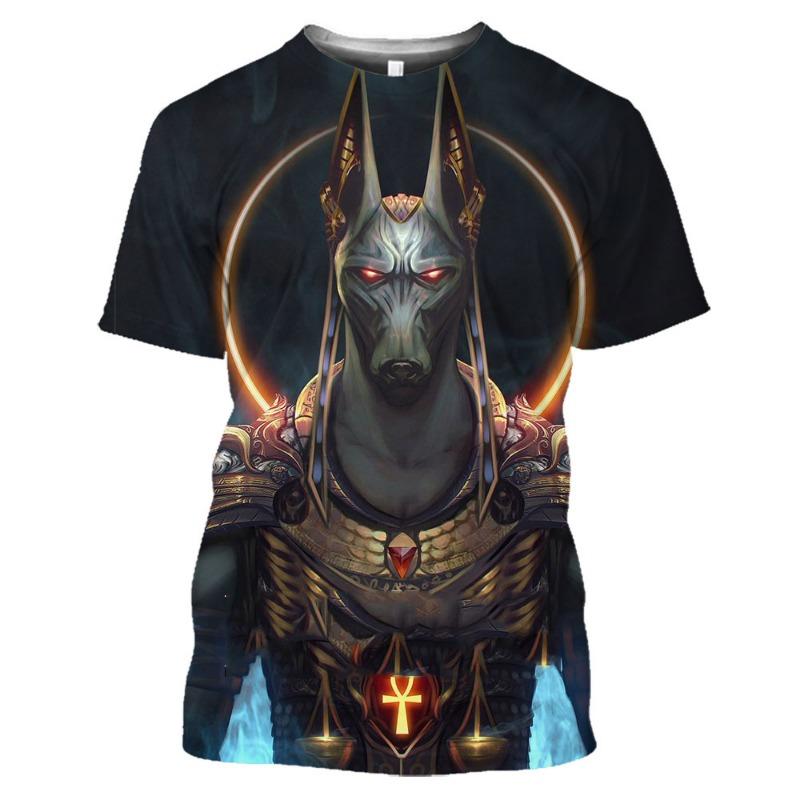 Anubis, The Ancient Egyptian God of Death graphic t shirts Summer Fashion Casual streetwear 3D Printed quick-drying t-shirt Tops S