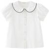 Chemise Blanche Manches Courtes Style Académie pour Filles DAVE & BELLA
