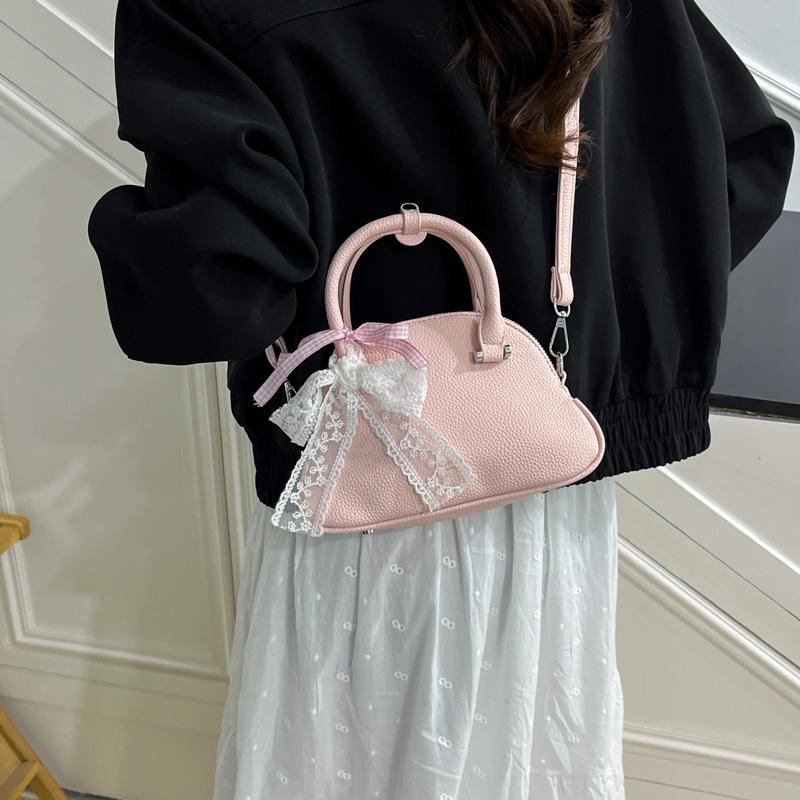 Versatile fashion bow lace shoulder bag women's summer new high-end messenger shell bag