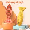 Self-Play Catnip Plush Simulation Fish Kitten Chewing Toy Cat Teaser Stick Pet Cat Supplies
