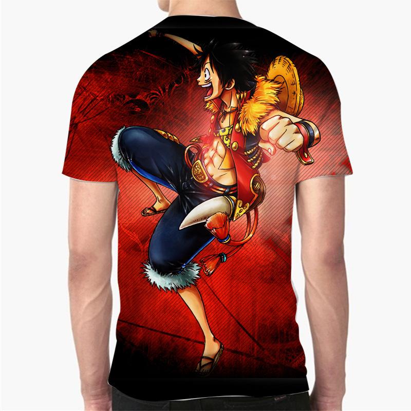 One Piece Monkey D. Luffy T-Shirt Unisex Anime Short Sleeve Tee Luffy Combat Pose Front Print Casual Streetwear Top For Anime Fans