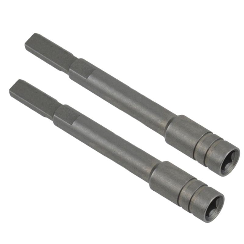 2Pcs Magnetic Extension Rods Round Flat Adapter 83mm Steel Tool for Mechanics and Projects