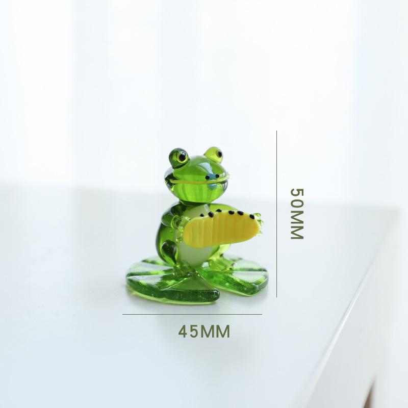 Miniatur Glasfrosch Figuren Mini Tiere Haushalt Dekor Statue Schreibtisch Fee Garten Ornament Haus Zubehör Neu