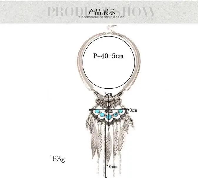 Motesmykker Bladformede dusker Vintage Statement Halskjeder og anheng Nytt Maxi Collier Halskjede Halskjeder Choker Boho Halskjede