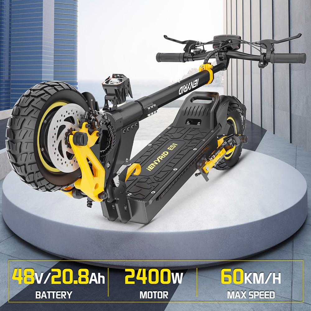 iENYRID ES1 Electric Scooter, 250W*2 Motor, 48V 20.8Ah Battery, 10 Inch Off-Road Tires, 25km/h Max Speed