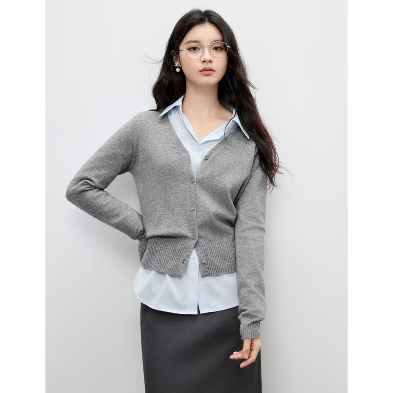 Autumn Water Beauty 100% Merino Wool V-Neck Cardigan