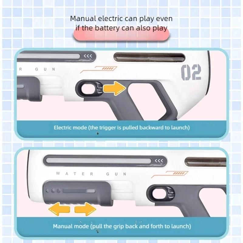 New Full Electric Automatic Water Storage Gun Toys Portable Children Summer Beach Outdoor Fight Fantasy Toys for Boys Kids Game